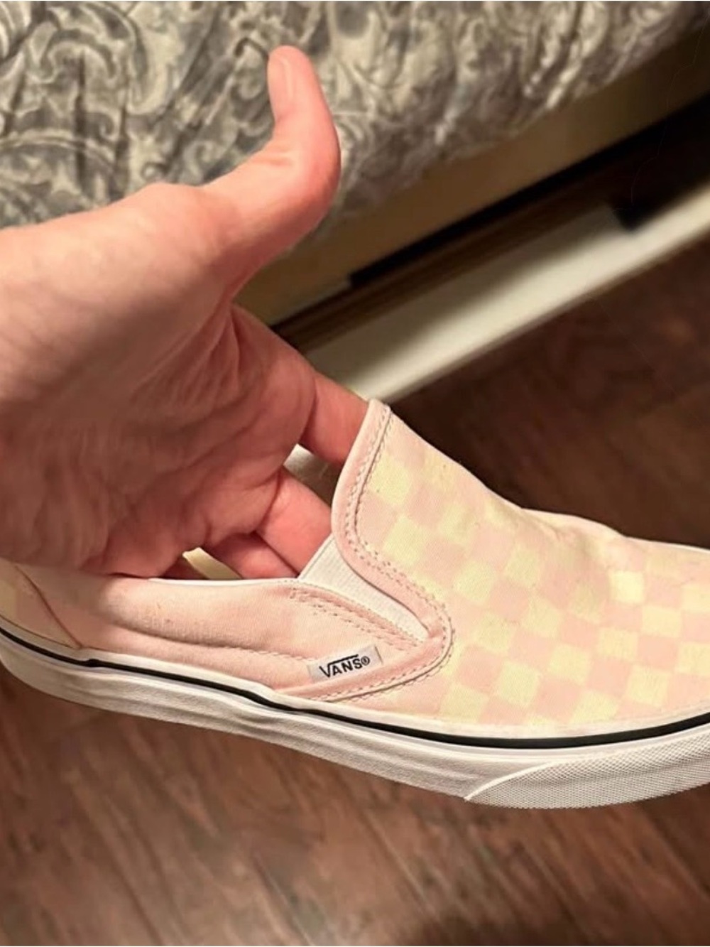 Vans Pink Checkerboard Slip-On Canvas Shoe